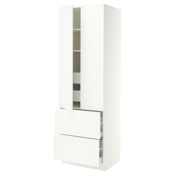SEKTION / MAXIMERA High cab w 2drs/2 fronts/4 drawers, white/Aspudden matte white, 30x24x90 "