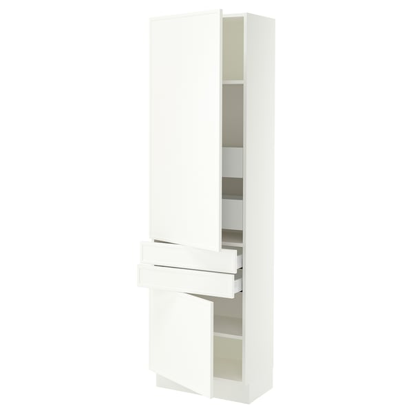SEKTION / MAXIMERA High cab w 2drs/2 fronts/4 drawers, white/Aspudden matte white, 24x15x80 "