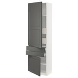 SEKTION / MAXIMERA High cab w 2drs/2 fronts/4 drawers, white/Axstad dark gray, 24x15x80 "