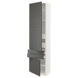 SEKTION / MAXIMERA High cab w 2drs/2 fronts/4 drawers, white/Axstad dark gray, 24x15x90 "