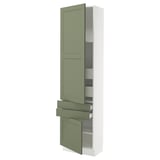 SEKTION / MAXIMERA High cab w 2drs/2 fronts/4 drawers, white/Axstad gray-green, 24x15x90 "