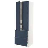SEKTION / MAXIMERA High cab w 2drs/2 fronts/4 drawers, white Axstad/matte blue, 30x24x90 "