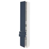 SEKTION / MAXIMERA High cab w 2drs/2 fronts/4 drawers, white Axstad/matte blue, 15x15x90 "