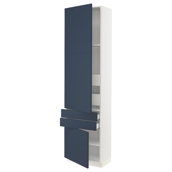 SEKTION / MAXIMERA High cab w 2drs/2 fronts/4 drawers, white Axstad/matte blue, 24x15x90 "