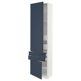 SEKTION / MAXIMERA High cab w 2drs/2 fronts/4 drawers, white Axstad/matte blue, 24x15x90 "
