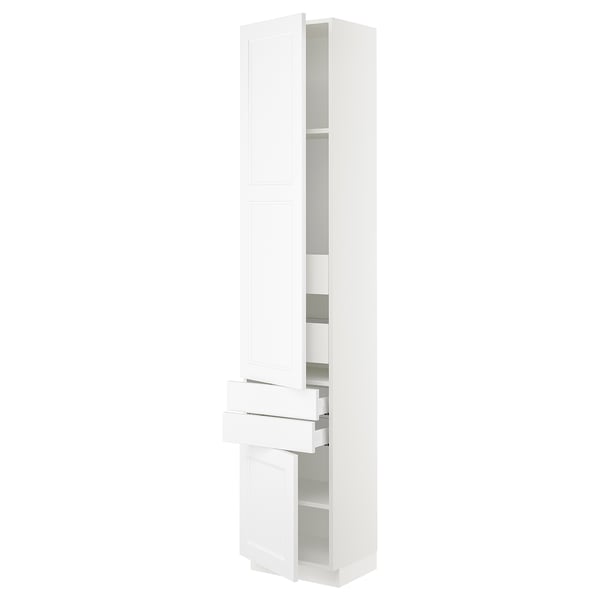 SEKTION / MAXIMERA High cab w 2drs/2 fronts/4 drawers, white/Axstad matte white, 18x15x90 "