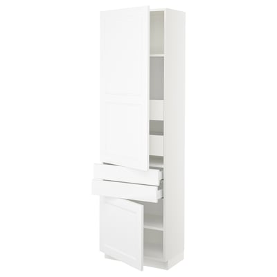SEKTION / MAXIMERA High cab w 2drs/2 fronts/4 drawers, white/Axstad matte white, 24x15x80 "