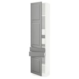 SEKTION / MAXIMERA High cab w 2drs/2 fronts/4 drawers, white/Bodbyn gray, 18x15x80 "