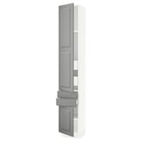 SEKTION / MAXIMERA High cab w 2drs/2 fronts/4 drawers, white/Bodbyn gray, 15x15x90 "