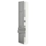 SEKTION / MAXIMERA High cab w 2drs/2 fronts/4 drawers, white/Bodbyn gray, 15x15x80 "