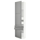 SEKTION / MAXIMERA High cab w 2drs/2 fronts/4 drawers, white/Bodbyn gray, 24x15x90 "