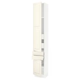 SEKTION / MAXIMERA High cab w 2drs/2 fronts/4 drawers, white/Bodbyn off-white, 15x15x90 "