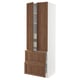 SEKTION / MAXIMERA High cab w 2drs/2 fronts/4 drawers, white Enköping/brown walnut effect, 30x24x90 "