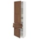 SEKTION / MAXIMERA High cab w 2drs/2 fronts/4 drawers, white Enköping/brown walnut effect, 24x15x80 "