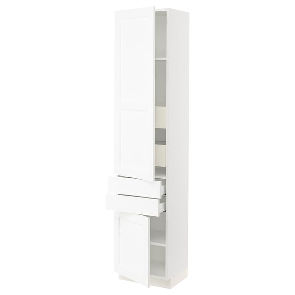 SEKTION / MAXIMERA High cab w 2drs/2 fronts/4 drawers, white Enköping/white wood effect, 18x15x80 "