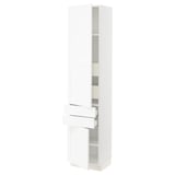 SEKTION / MAXIMERA High cab w 2drs/2 fronts/4 drawers, white Enköping/white wood effect, 18x15x80 "