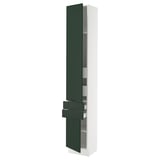SEKTION / MAXIMERA High cab w 2drs/2 fronts/4 drawers, white/Havstorp deep green, 15x15x90 "