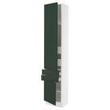 SEKTION / MAXIMERA High cab w 2drs/2 fronts/4 drawers, white/Havstorp deep green, 18x15x90 "