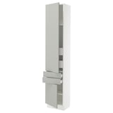 SEKTION / MAXIMERA High cab w 2drs/2 fronts/4 drawers, white/Havstorp light gray, 18x15x90 "