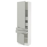 SEKTION / MAXIMERA High cab w 2drs/2 fronts/4 drawers, white/Havstorp light gray, 24x15x80 "