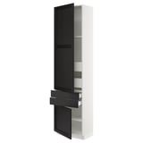 SEKTION / MAXIMERA High cab w 2drs/2 fronts/4 drawers, white/Lerhyttan black stained, 24x15x90 "