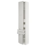 SEKTION / MAXIMERA High cab w 2drs/2 fronts/4 drawers, white/Lerhyttan light gray, 18x15x90 "
