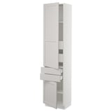 SEKTION / MAXIMERA High cab w 2drs/2 fronts/4 drawers, white/Lerhyttan light gray, 18x15x80 "