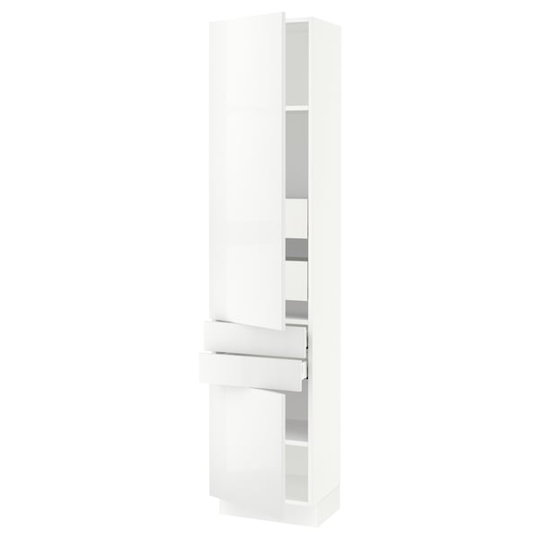 SEKTION / MAXIMERA High cab w 2drs/2 fronts/4 drawers, white/Ringhult white, 18x15x80 "
