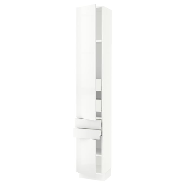 SEKTION / MAXIMERA High cab w 2drs/2 fronts/4 drawers, white/Ringhult white, 15x15x90 "