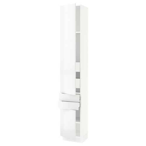 SEKTION kitchen cabinet, white, glossy, rectangular, modern design.