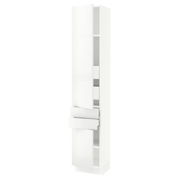 SEKTION / MAXIMERA High cab w 2drs/2 fronts/4 drawers, white/Ringhult white, 15x15x80 "
