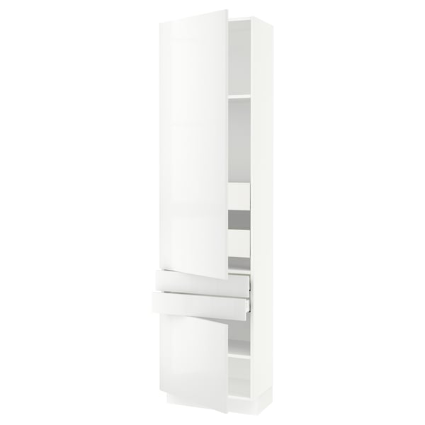SEKTION / MAXIMERA High cab w 2drs/2 fronts/4 drawers, white/Ringhult white, 24x15x90 "