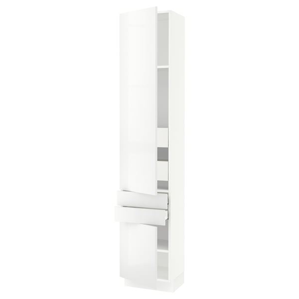 SEKTION / MAXIMERA High cab w 2drs/2 fronts/4 drawers, white/Ringhult white, 18x15x90 "