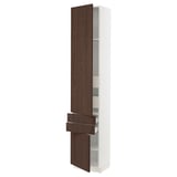 SEKTION / MAXIMERA High cab w 2drs/2 fronts/4 drawers, white/Sinarp brown, 18x15x90 "
