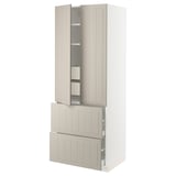 SEKTION / MAXIMERA High cab w 2drs/2 fronts/4 drawers, white/Stensund beige, 30x24x80 "