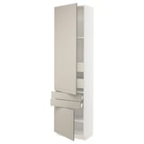 SEKTION / MAXIMERA High cab w 2drs/2 fronts/4 drawers, white/Stensund beige, 24x15x90 "