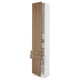 SEKTION / MAXIMERA High cab w 2drs/2 fronts/4 drawers, white/Tistorp brown walnut effect, 18x15x90 "