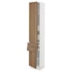 SEKTION / MAXIMERA High cab w 2drs/2 fronts/4 drawers, white/Tistorp brown walnut effect, 15x15x80 "