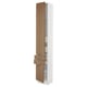 SEKTION / MAXIMERA High cab w 2drs/2 fronts/4 drawers, white/Tistorp brown walnut effect, 15x15x90 "