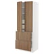 SEKTION / MAXIMERA High cab w 2drs/2 fronts/4 drawers, white/Tistorp brown walnut effect, 30x24x80 "