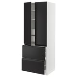 SEKTION / MAXIMERA High cab w 2drs/2 fronts/4 drawers, white/Upplöv matte anthracite, 30x24x80 "