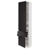 SEKTION / MAXIMERA High cab w 2drs/2 fronts/4 drawers, white/Upplöv matte anthracite, 24x15x90 "