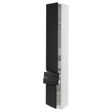 SEKTION / MAXIMERA High cab w 2drs/2 fronts/4 drawers, white/Upplöv matte anthracite, 15x15x90 "
