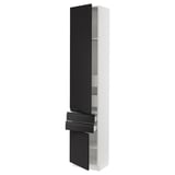 SEKTION / MAXIMERA High cab w 2drs/2 fronts/4 drawers, white/Upplöv matte anthracite, 18x15x90 "