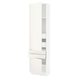 SEKTION / MAXIMERA High cab w 2drs/2 fronts/4 drawers, white/Veddinge white, 24x15x90 "