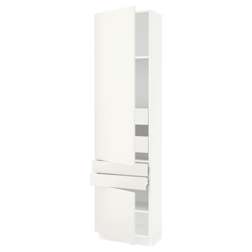 SEKTION white kitchen cabinet, sleek design, modern, fully adjustable interior, durable, with smooth-running drawers.