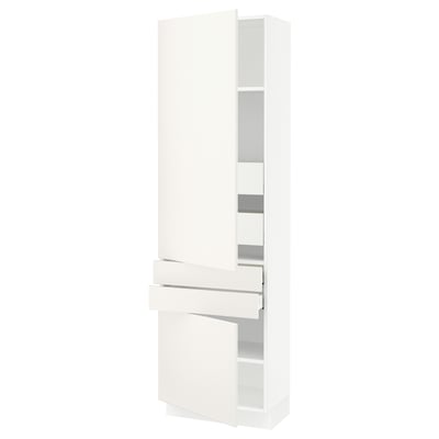 SEKTION / MAXIMERA High cab w 2drs/2 fronts/4 drawers, white/Veddinge white, 24x15x80 "