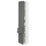 SEKTION / MAXIMERA High cab w 2drs/2 fronts/4 drawers, white/Voxtorp dark gray, 15x15x80 "