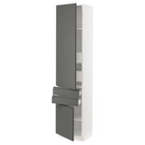 SEKTION / MAXIMERA High cab w 2drs/2 fronts/4 drawers, white/Voxtorp dark gray, 18x15x80 "