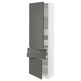 SEKTION / MAXIMERA High cab w 2drs/2 fronts/4 drawers, white/Voxtorp dark gray, 24x15x80 "